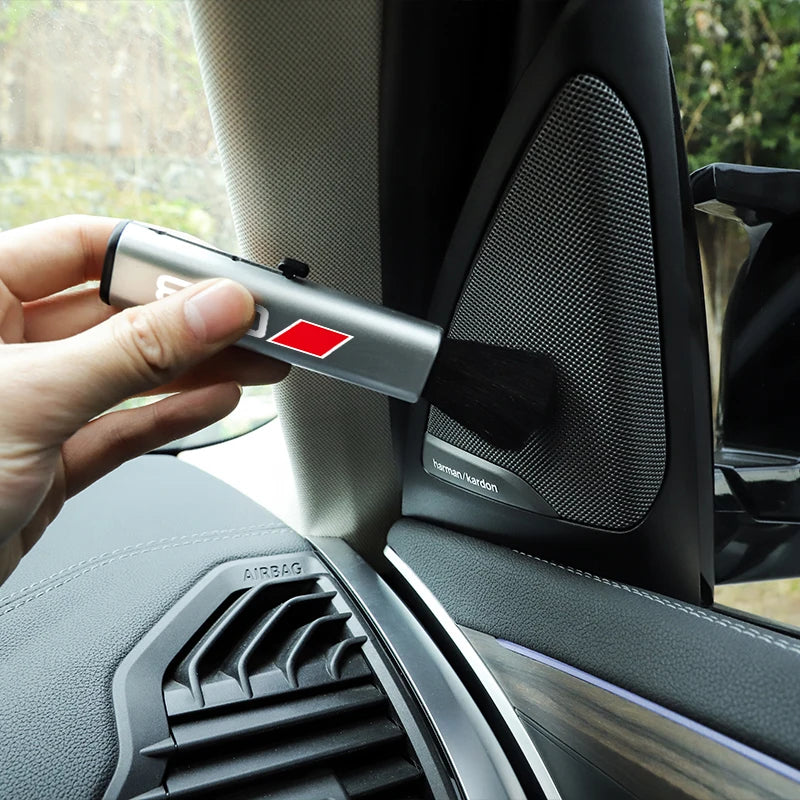 Retractable Car Cleaning Brush Center Console Cleaning Tools For Audi Sline A3 A4 A5 A6 A7 A1 A2 A8 Q1 Q2 Q3 Q4 Q5 Q6 Q7 Q8 RS7