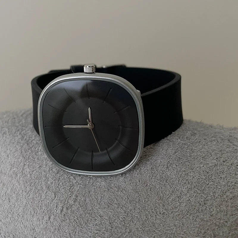 Luxury-inspired Dopamine Square-Face Watches for Women Silicone Strap, Waterproof Quartz Movement Women's Watch Student Gift