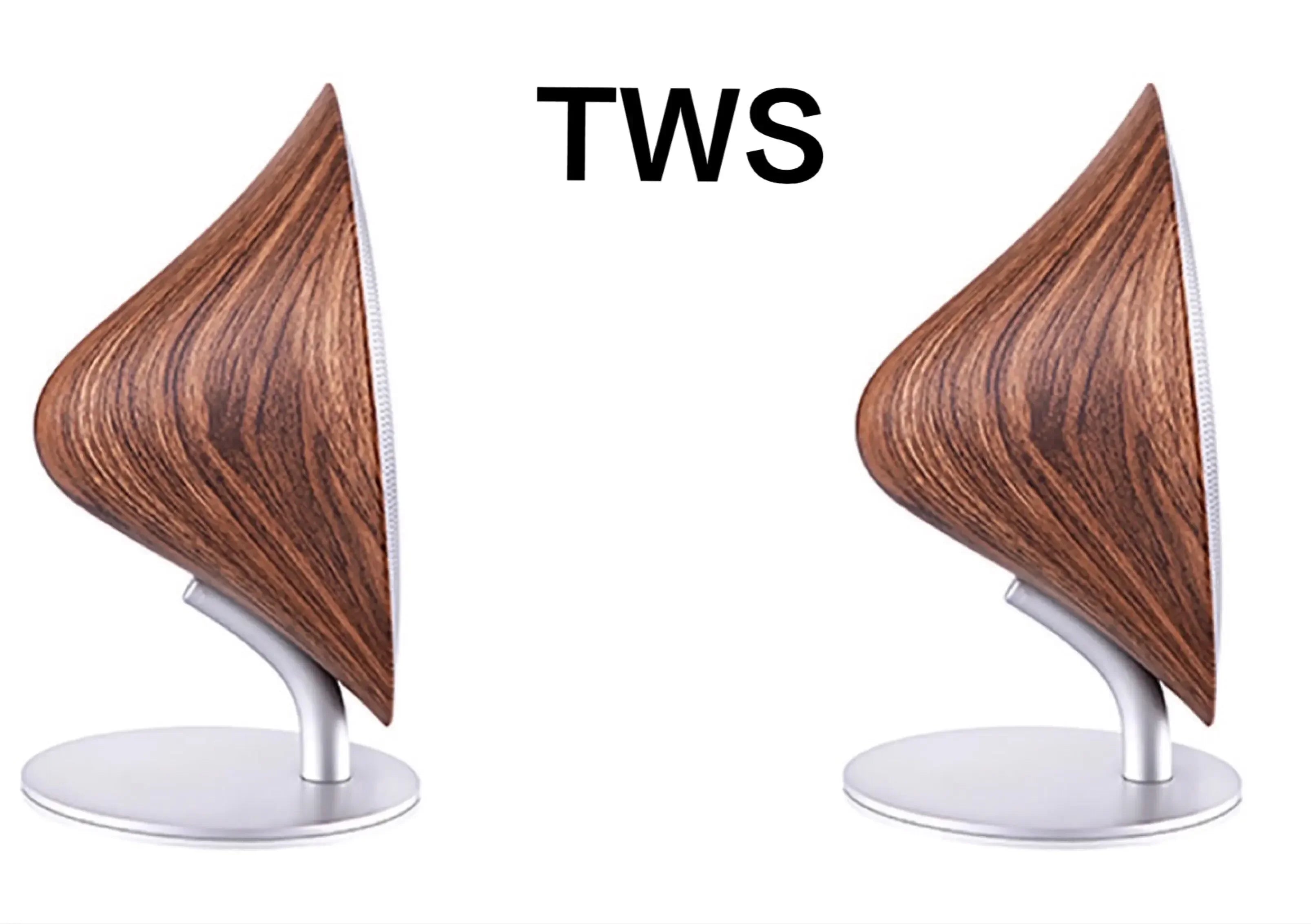 Enceinte stéréo de bureau Bluetooth avec caisson de basses à surface tactile métallique, en bois vintage élégant, prenant en charge le TWS.