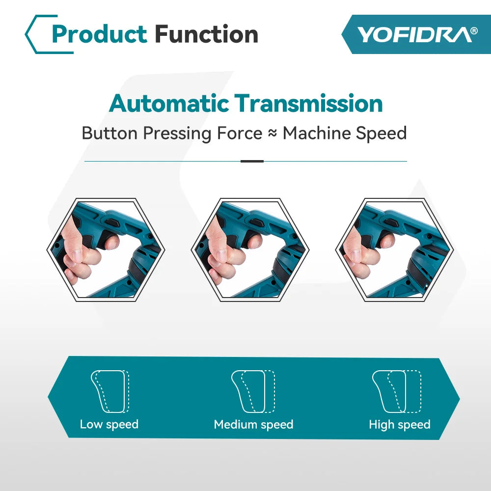 Yofidra Brushless Reciprocating Saw Handsaw Multifunction Electric Saw for Metal Wood Pipe Cutting For Makita 18-21V Battery Pin