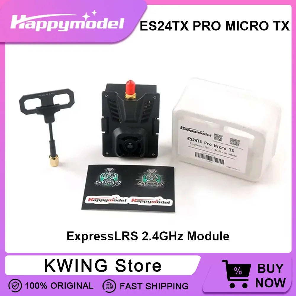 HappyModel ES24TX Pro 1000mW 2.4G ExpressLRS ELRS Micro TX Module with Cooling Fan RGB LED Module for RC Airplane FPV Drone