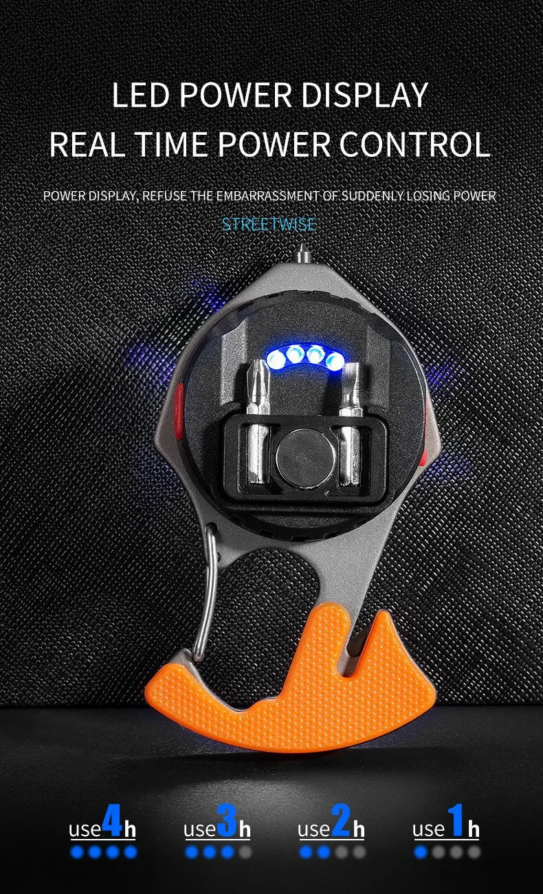 Multifunctional Portable Highlighting Light Type-c Fast Charging Large Capacity Battery Life Keychain Lamp COB Flashlight