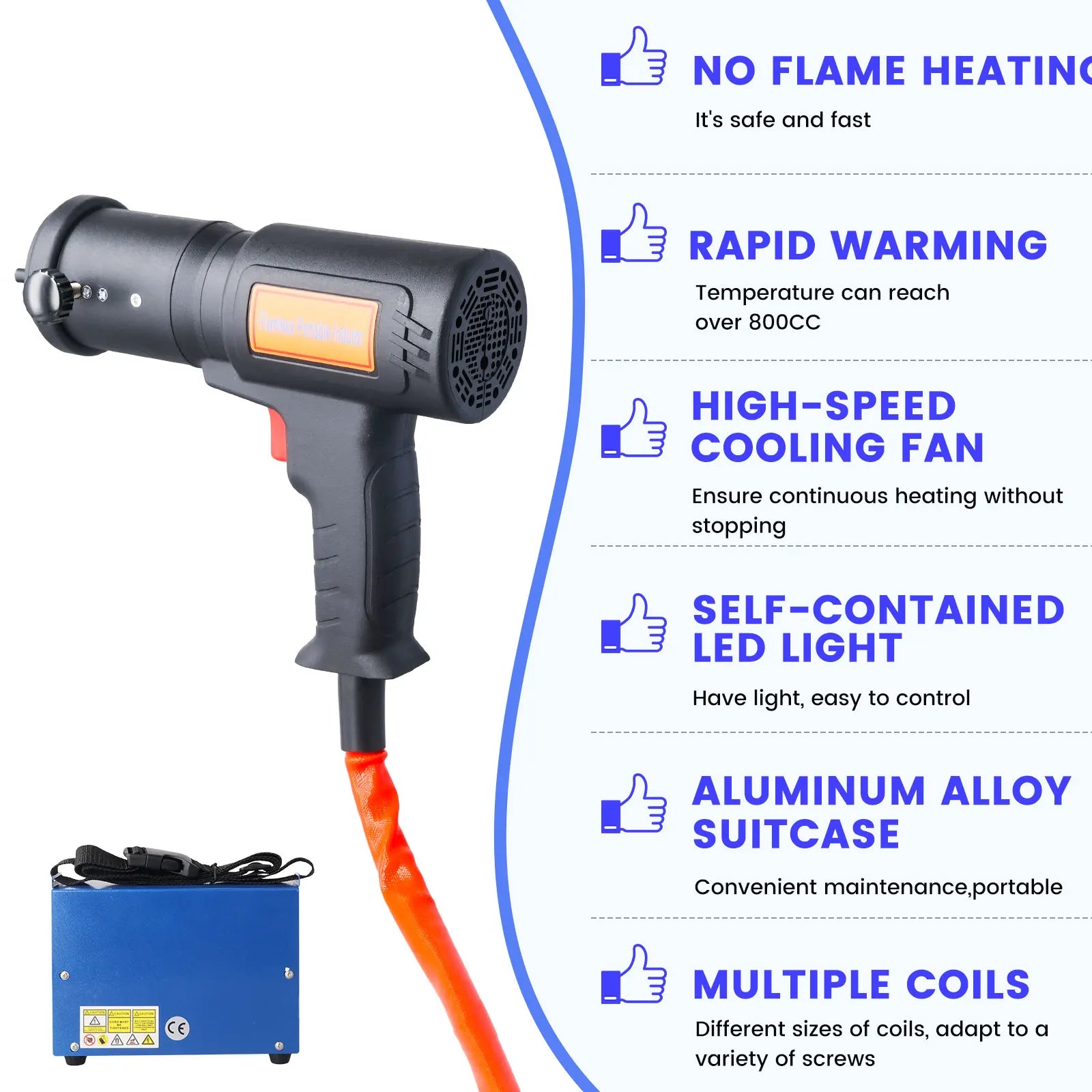 Podofo 1500W Magnetic Induction Heater Kit High Intensity Hand Held Magnetic Heater Bolt Remover Tool