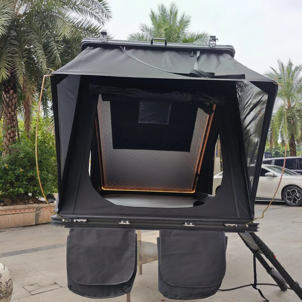 4x4x270cm Hard Shell Roof Top Tent, Waterproof Aluminum Rooftop Tent for Outdoor Camping