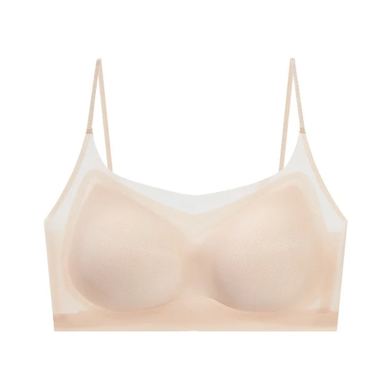 1pcs Summer Women Ultrathin Sport Bra Ms.Basic Thin Vest With Padded Female Brassier Ladys Ice Silk Seamless Comfort breath Bras