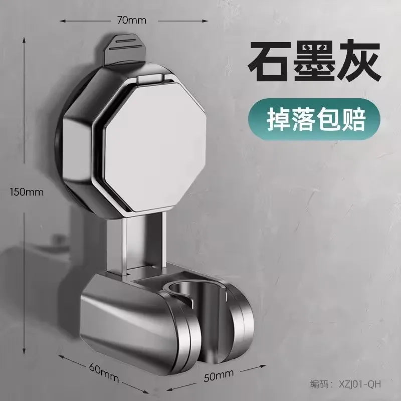 Unique Horizontal Setting Suction Cup Handheld Shower Head Holder Large Shower Supports Relocatable Wall mounted Shower Holder
