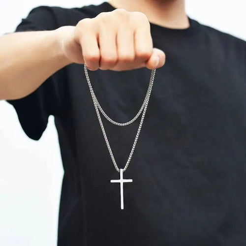 2025 New Religion Christian Simple Necklace for Women Men Virgin Mary Jesus Cross Pendant Chains Fashion Jewelry Length 60/70CM