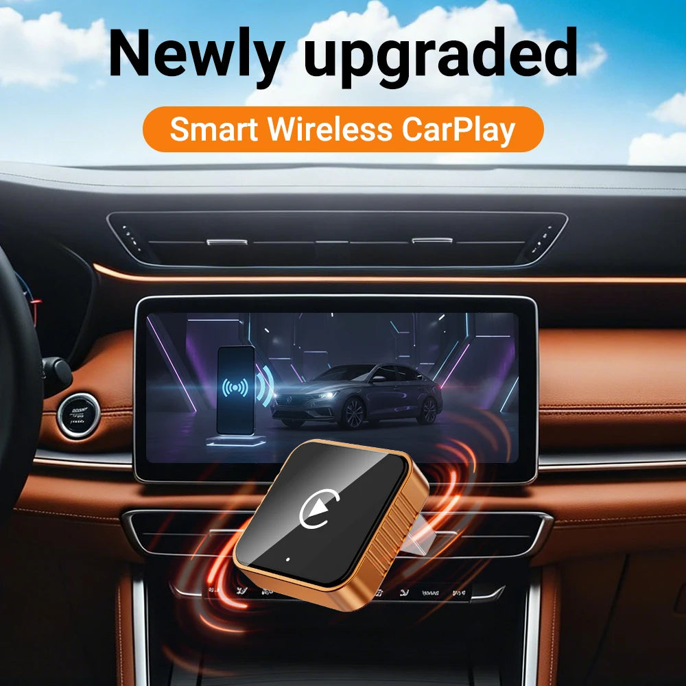 2026 NEW Upgraded Wired To Wireless Carplay Android Auto 2In1 Adapter Car Gadget Smart Box Plug and Play 5Ghz Wifi Fast Connect