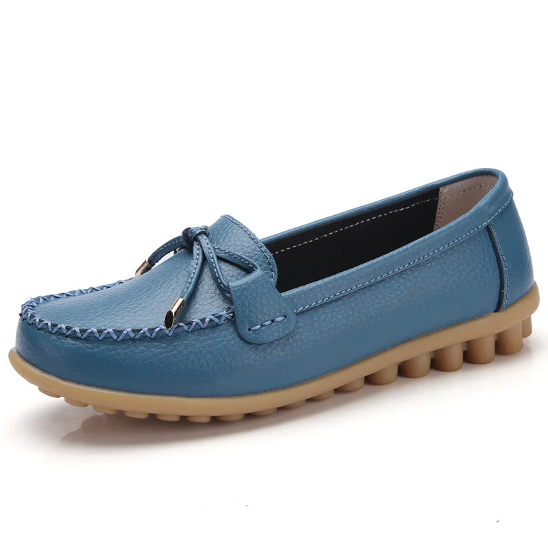 2025 New Woman Flats Shoes Ballet Flat Sneakers Genuine Leather Spring Soft Moccasins Ladies Boat Ballerina Espadrilles Creepers