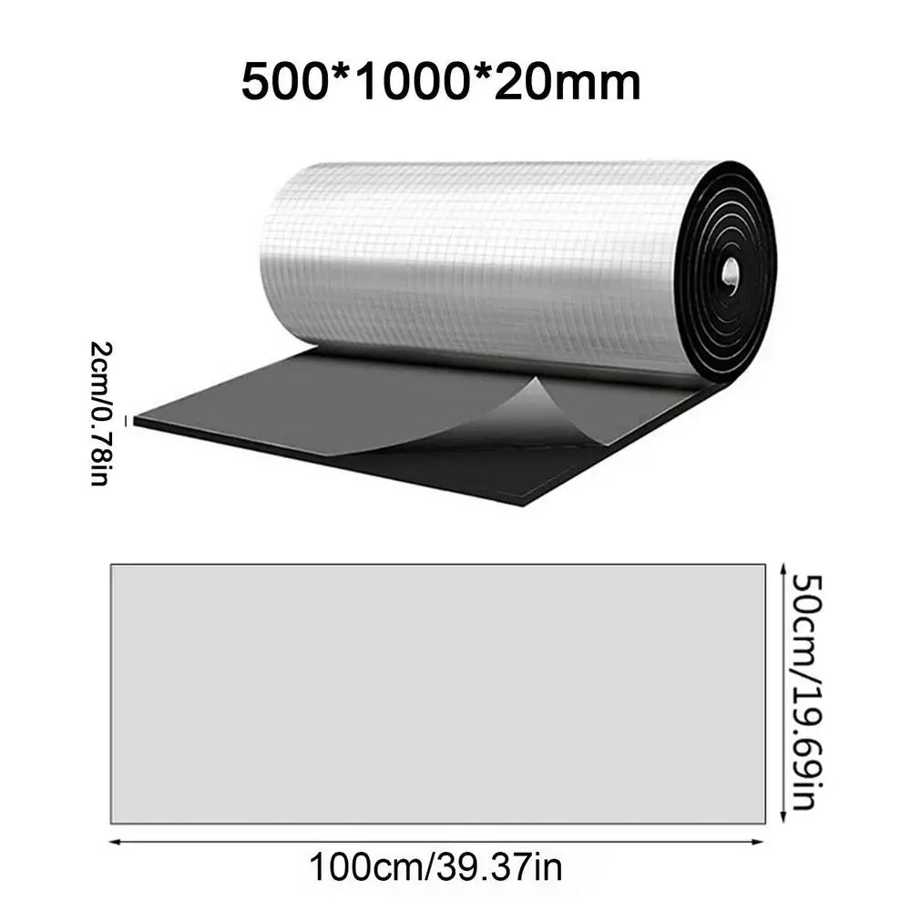 Rouleau d'isolation en feuille d'aluminium auto-adhésif, résistant à la chaleur, insonorisant et réducteur de bruit pour voiture, camping-car, mousse de plancher, toit, isolation de tuyaux