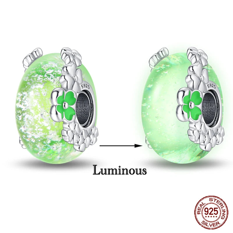 Hot Sale 925 Silver Glow in the dark Firefly Honeybee Star Charms Beads Fit Qikaola 925 Original Bracelets Fine DIY Jewelry Gift