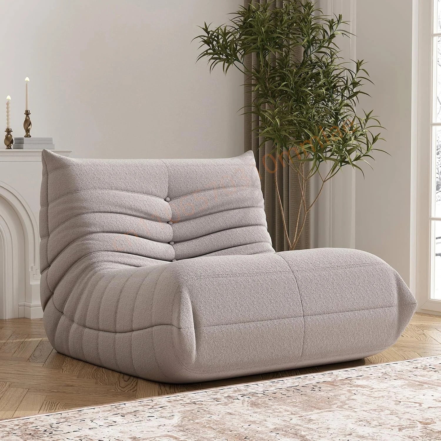 DIGGERA Single Lazy Sofas Chair Togo Sofa Couch Memory Foam Bean Bag Chair For Living Room Bedroom Fireside Chairs