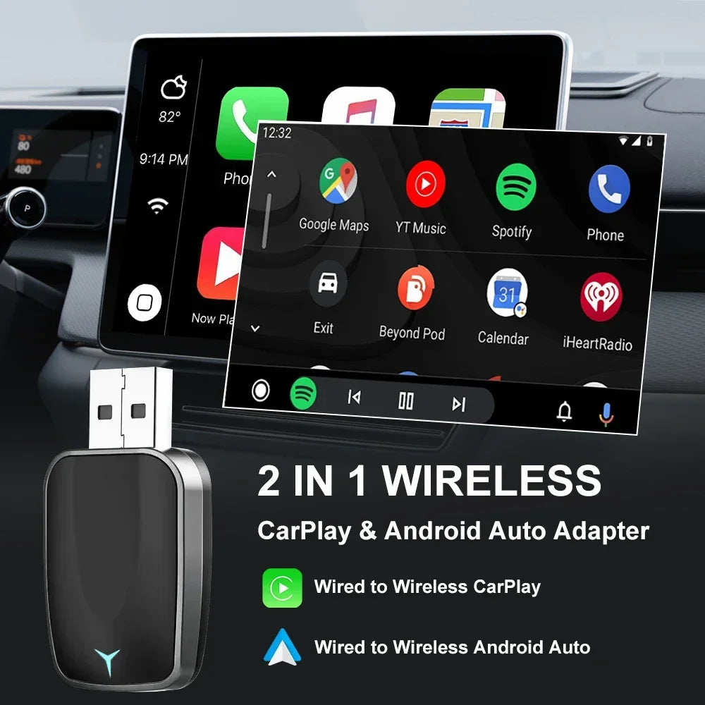 2026 CarPlay Android Auto Wireless Adapter Wired To Wireless Plug and Play Fast Connect Universal for Nissan Wireless Adapter