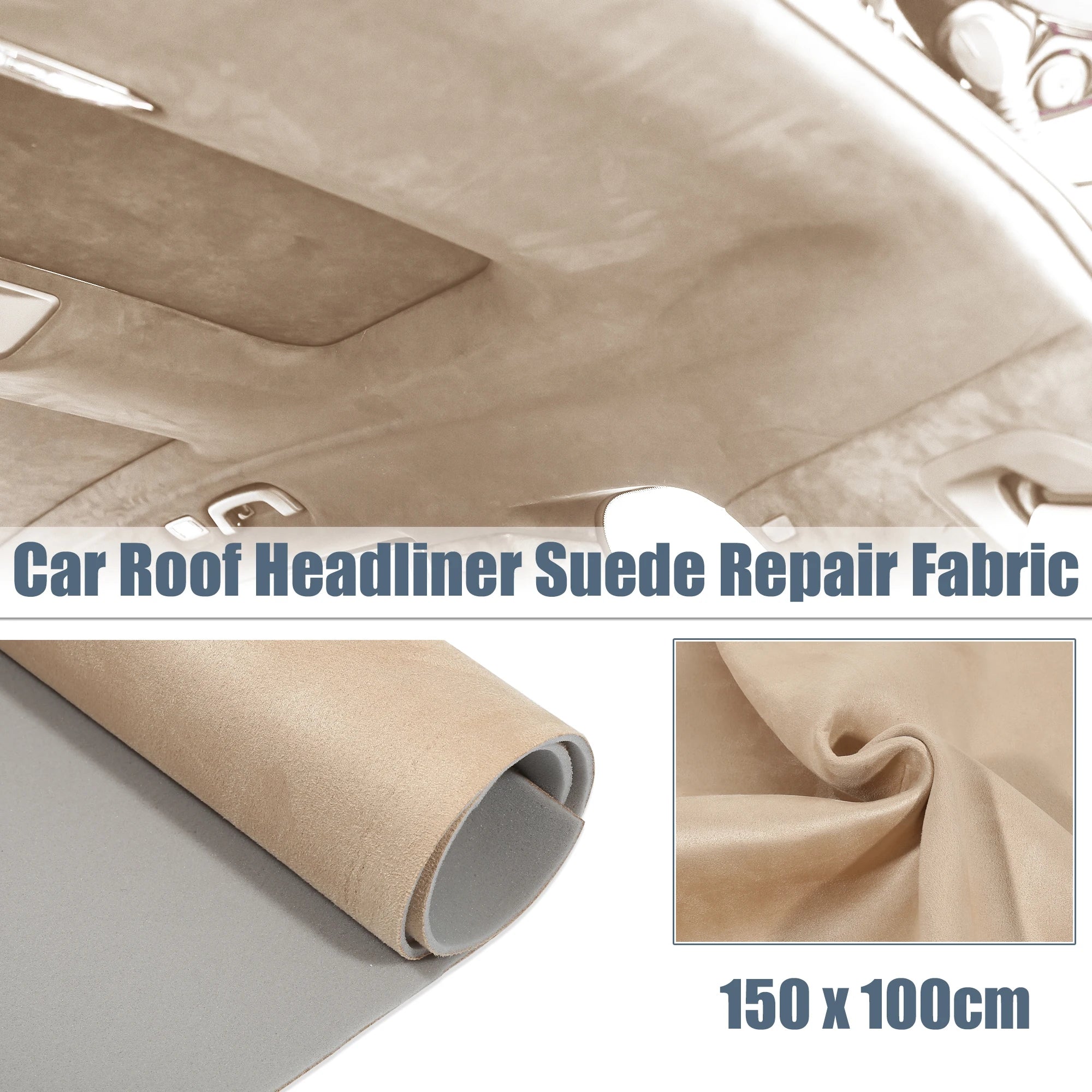 UXCELL Suede Headliner Fabric Foam Backed for Car Truck Interior Trim Protect Aging Broken Faded DIY Replacement 200x152cm