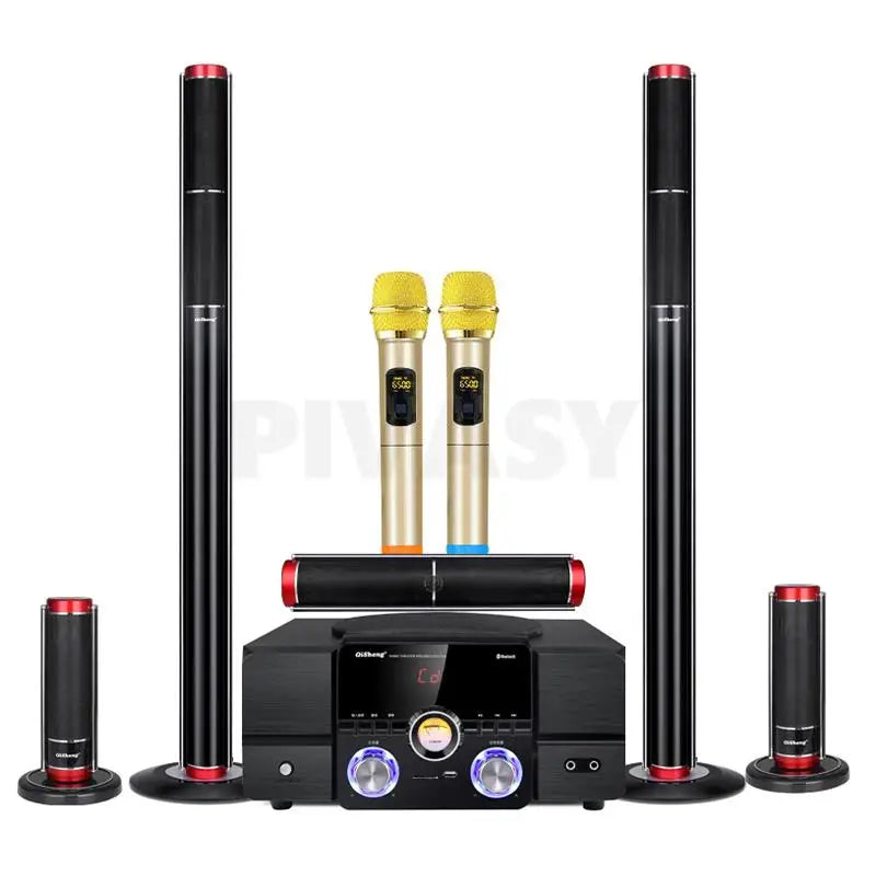 5.1 Home Theater Set 200W Peak Sound Box 8Ω HiFi Bluetooth Speaker 3-Way 3 Inch Active Audio Coaxial Optical USB For Home KTV
