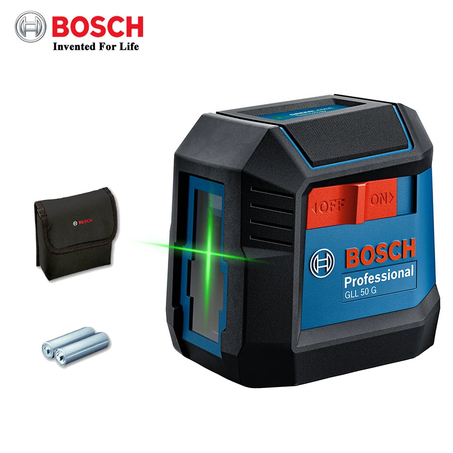 Bosch Laser Level GLL 50 G Green 2 Lines Level 15M Self-leveling Horizontal & Vertical Cross Super Powerful Measuring Tools