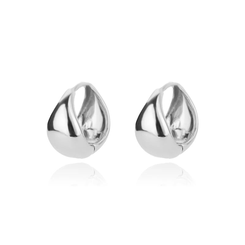 Vintage Chunky Round Earrings For Women Gold Color Stainless Steel Twisted Hoop Earring Statement Wedding Christmas Jewelry Gift