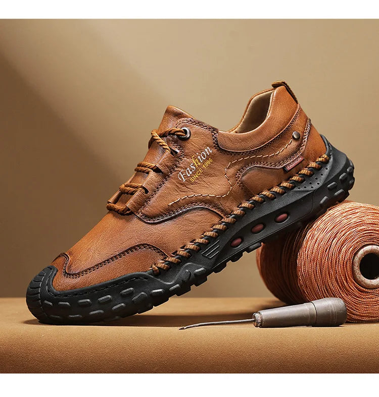 New Genuine Leather Mens Casual Shoes Fashion Lace Up Business Oxford Shoes for Men Outdoor Walking Sport Shoes Tennis Masculino