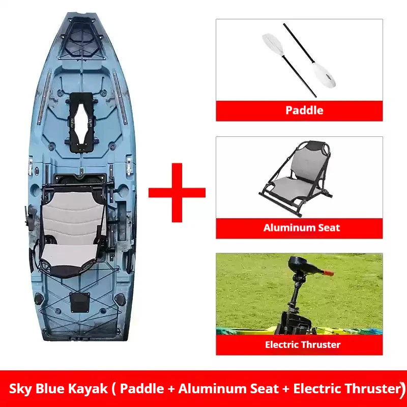 Modular Kayak Electric Pedal Driven HDPE Fishing Boat Portable Take Apart Canoe Motorized Lightweight Durable Accessories Gear