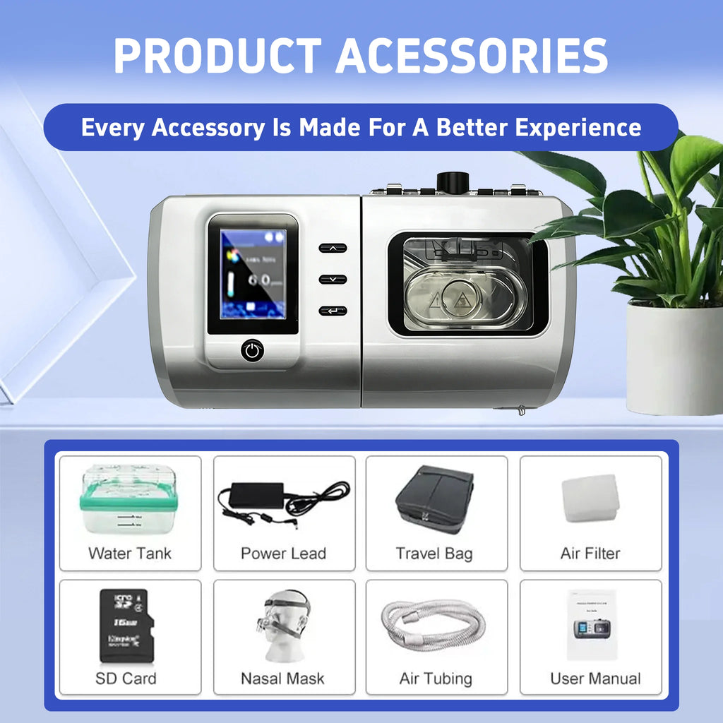 New AUTO CPAP Machine Portable Travel Sleep Apnea Respirator Home Use OSA Ventilator Anti-Snoring Solution for Snoring Treatment