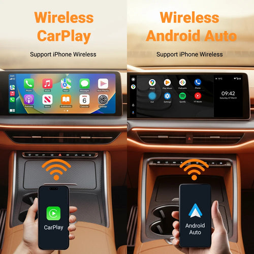 Adaptateur CarPlay/Android Auto Filaire vers Sans Fil Amélioré 2-en-1 2026, Gadget Automobile Boîtier Intelligent Plug and Play, Connexion Rapide Wifi 5Ghz