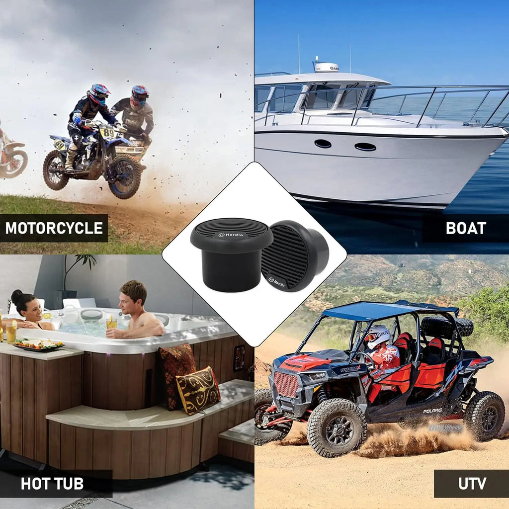 Herdio 160W Bathroom Speaker Bluetooth Audio Amplifier IPX6 Waterproof In-Wall Audio for System Kitchen Sauna Shower Spa Home