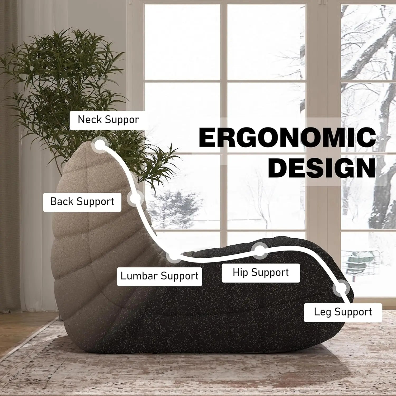 DIGGERA Single Lazy Sofas Chair Togo Sofa Couch Memory Foam Bean Bag Chair For Living Room Bedroom Fireside Chairs
