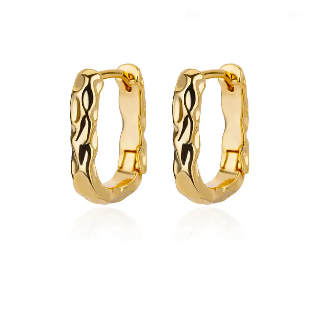 Vintage Chunky Round Earrings For Women Gold Color Stainless Steel Twisted Hoop Earring Statement Wedding Christmas Jewelry Gift