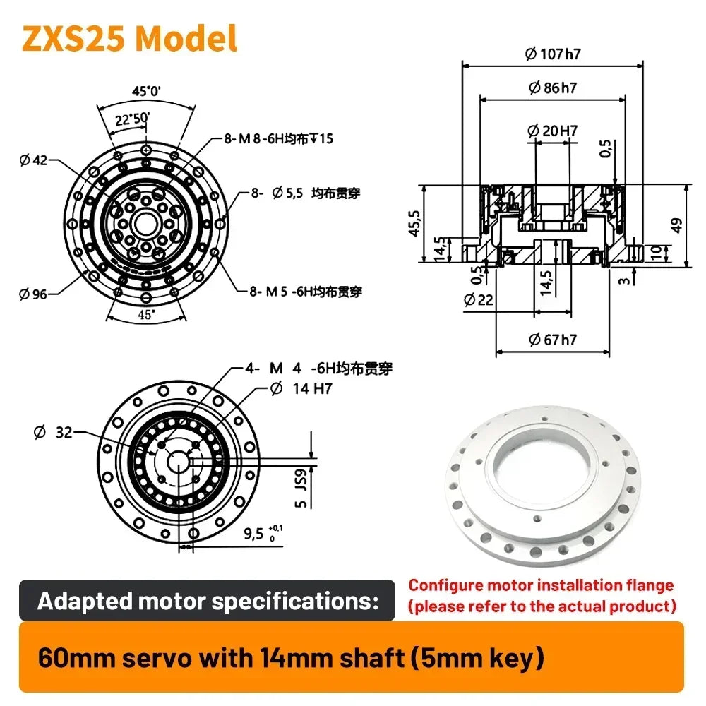 Cup Type Harmonic Reducer Gearbox Harmonic Gear Drive Robot Arm Robotic Arm Collaborative Robots for Humanoid Robot Manipulator