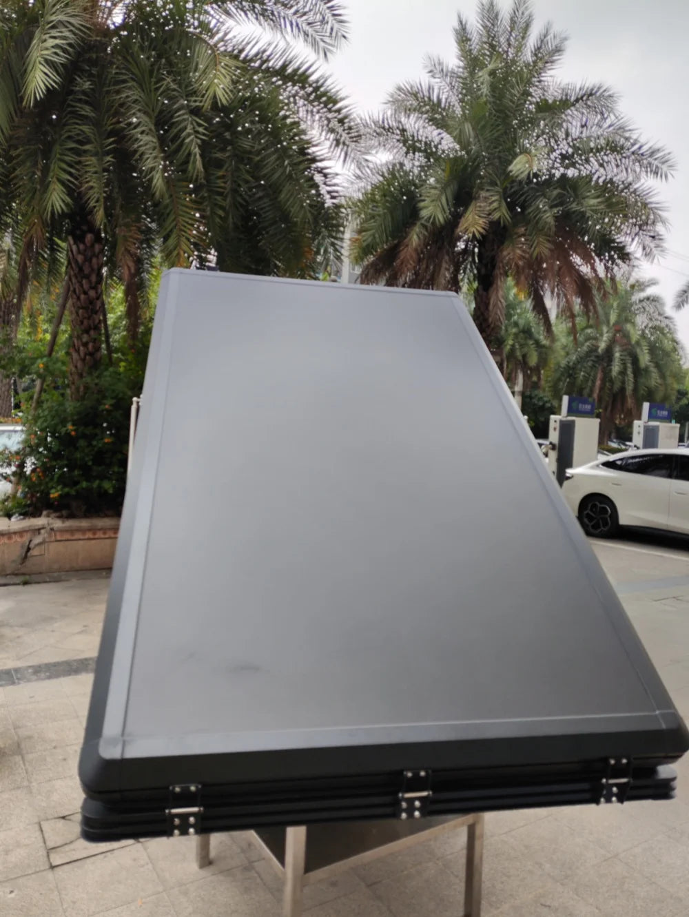 4x4x270cm Hard Shell Roof Top Tent, Waterproof Aluminum Rooftop Tent for Outdoor Camping