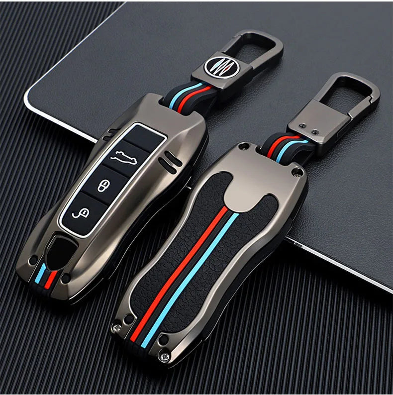 Zinc Alloy Car Smart Key Case Cover Shell Fob for Porsche New Cayenne Panamera 911 992 Taycan Car Protect Interior Accessories