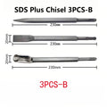 250mm Chisel Set SDS Plus Shank Electric Hammer Drill Bit Point Groove Flat Chisel Masonry Tools for Concrete Brick Wall Rock