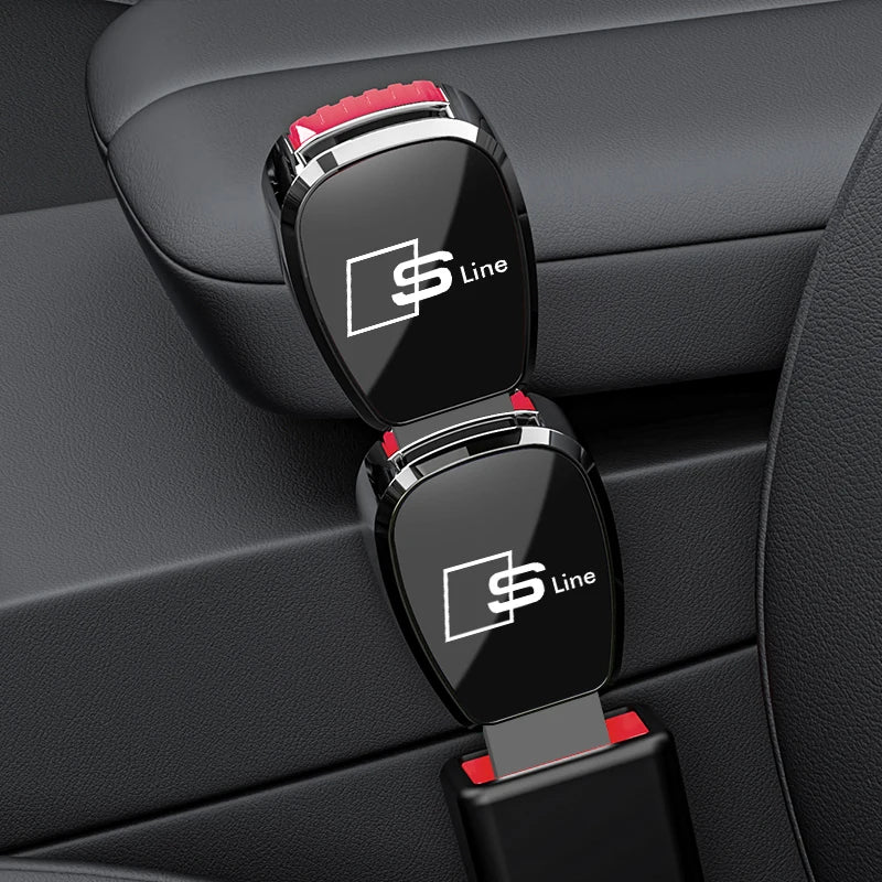 Car Seat Belt Clip Extender Metal Badge Lock Buckle For Audi Sline A3 A4 A5 A6 A7 A1 A2 A8 Q1 Q2 Q3 Q4 Q5 Q6 Q7 Q8 TT RS3 S5 B8
