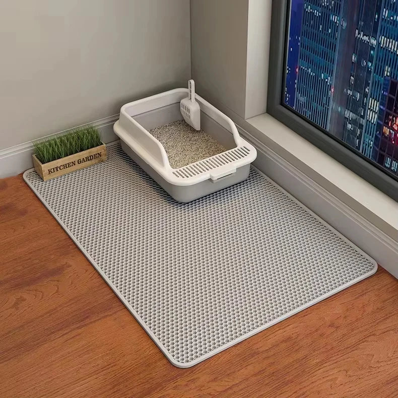 EVA Waterproof Pet Cat Litter Mat Double Layer Pet Litter Box Mat for Cat Non-slip Toilet Pad Washable Bed Mat Cat Accessories
