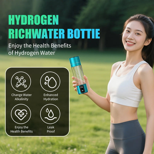 Bouteille d'eau hydrogénée 300 ml 5000 ppb, technologie d'activation d'eau à résonance de Schumann 7,83 Hz, technologie de nettoyage UV-C