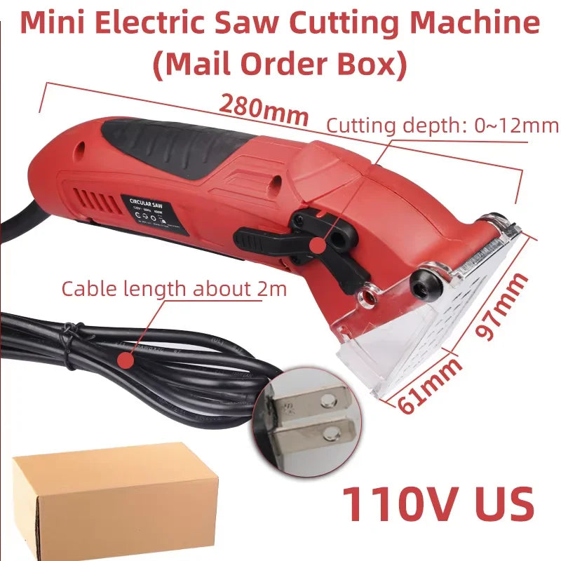 Mini Electric Circular Saw 110V/220V Multifunctional Cutter for Tile Metal Wood DIY Woodworking Power Tool