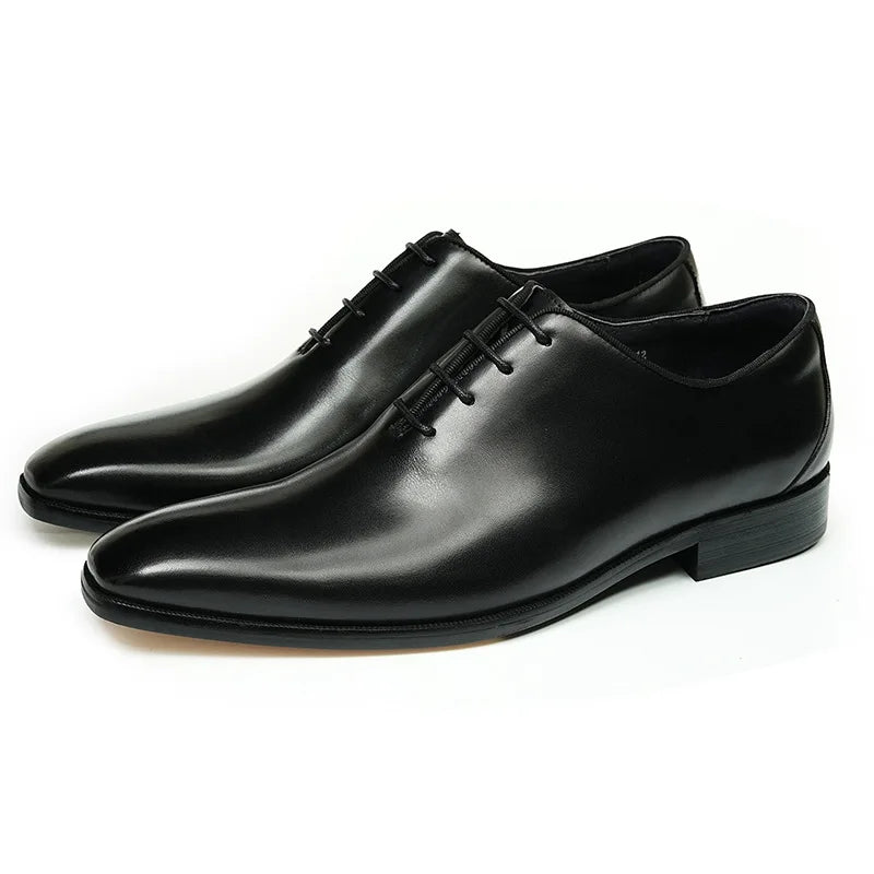 Whole Cut Men's Oxford Shoes Genuine Leather Handmade Quality Comfortable Elegant Black Wedding Social Formal Shoes Man