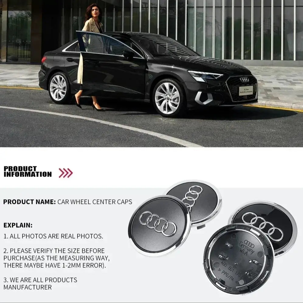4P 60mm 61mm 68mm 69mm Car Styling Wheel Center Cap Hub Covers Badge 4B0601170 For Audi A3 A4 A5 A6 A7 A8 S4 S6 Car Accessories