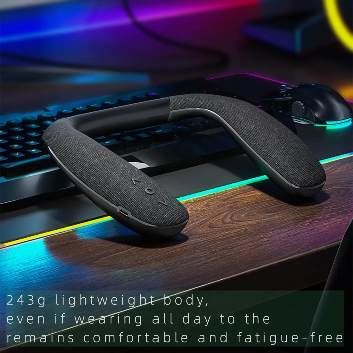Wireless Neckband Speaker with 3D Stereo Sound Low Latency for Gaming/TV Type-C Wearable Speaker for Home, Office, and Outdoors