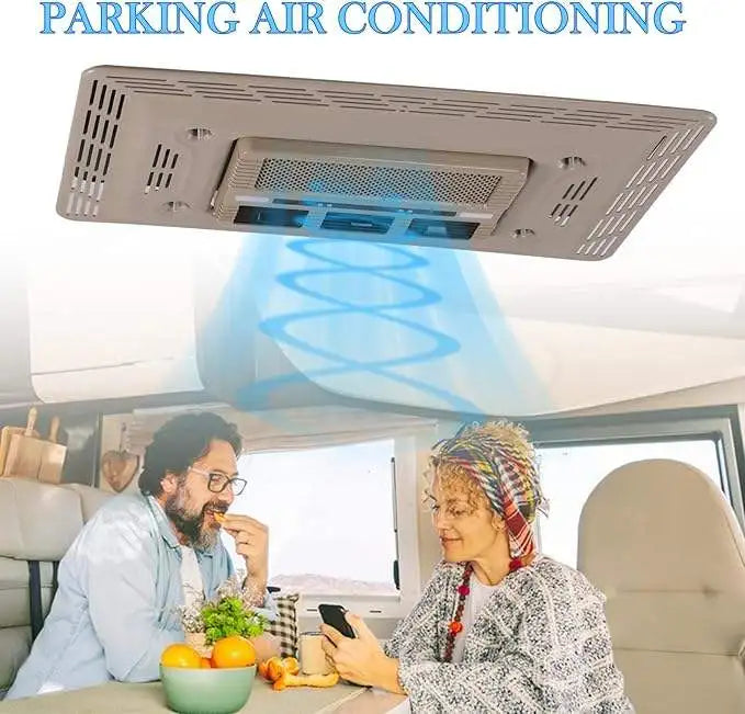 12V Truck RV Roof air Conditioner, Dual Fan/silent RV DC Air Conditioner Suit for Trucks, Campers, Buses, RVs, Trailers