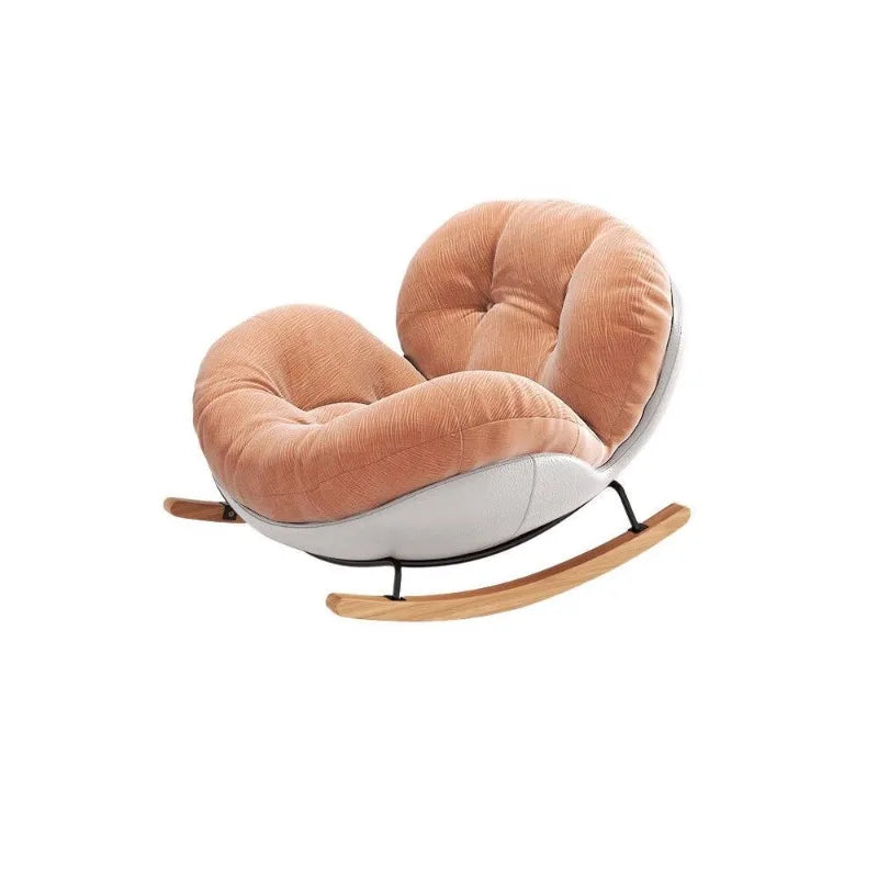 Cream New Pink Rocking Chair Lazy Recliner Home Leisure Single Sofa Balcony Living Room Rocking Chairs Muebles Para El Hogar