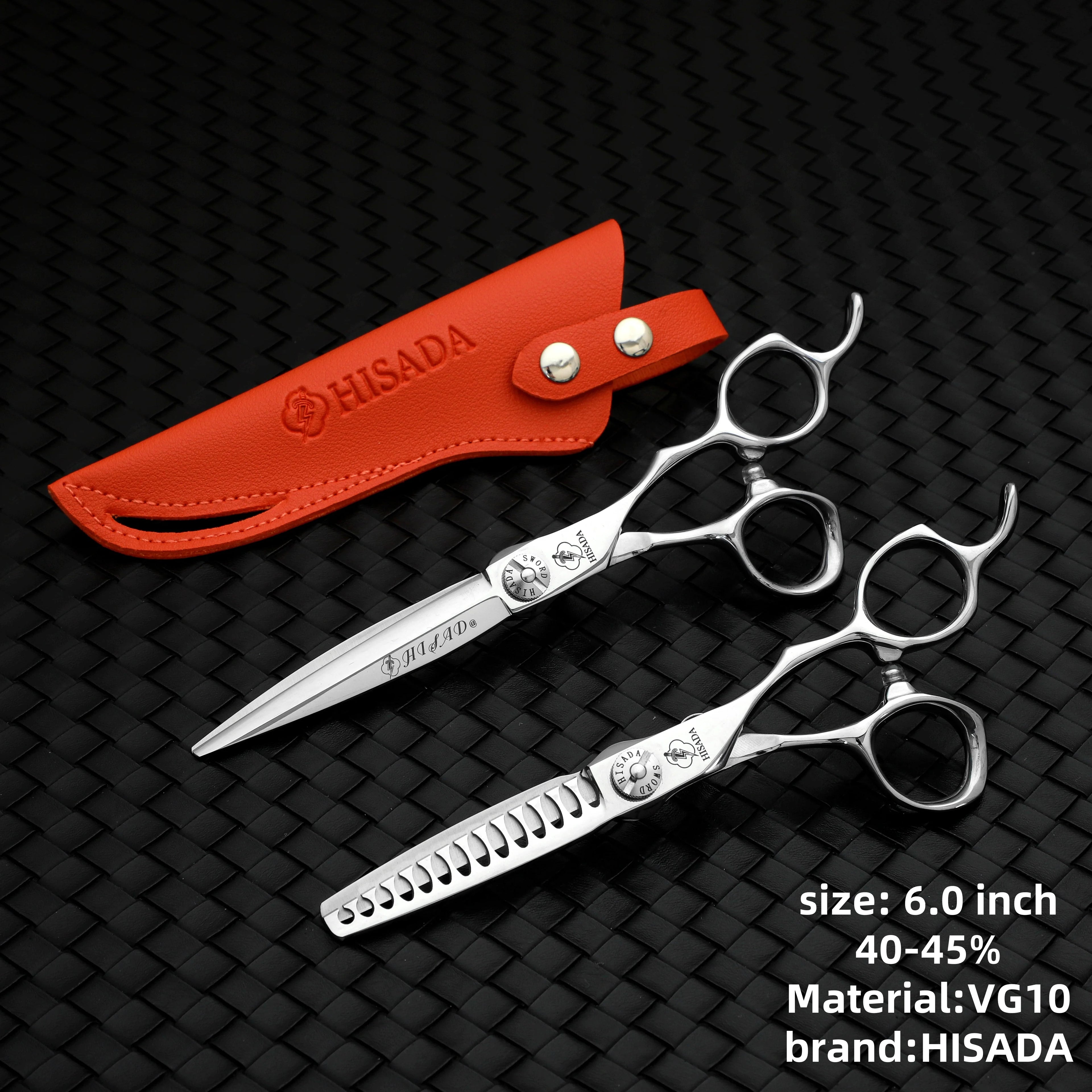 HISADA Hairdressing Scissors Professional Barber Scissors 6.0 Inch Scissors VG10 Material Professional Barber Scissors