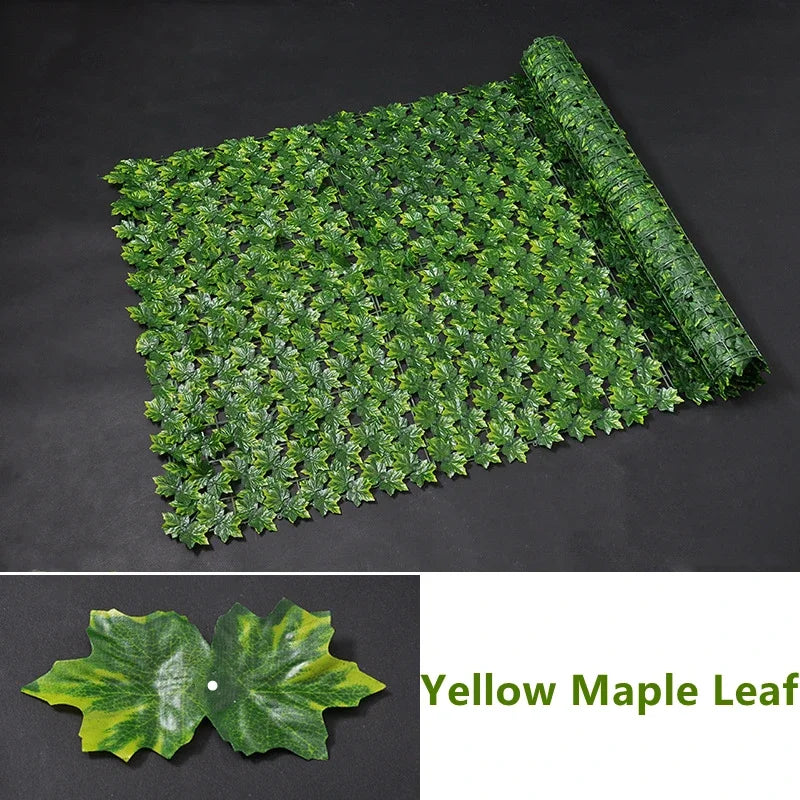 Artificial Privacy Fence Screen Faux Ivy Leaf Hedges 200/100cm Long Leaf Fence Panels Indoor Outdoor Garden Deck Balcony Screen
