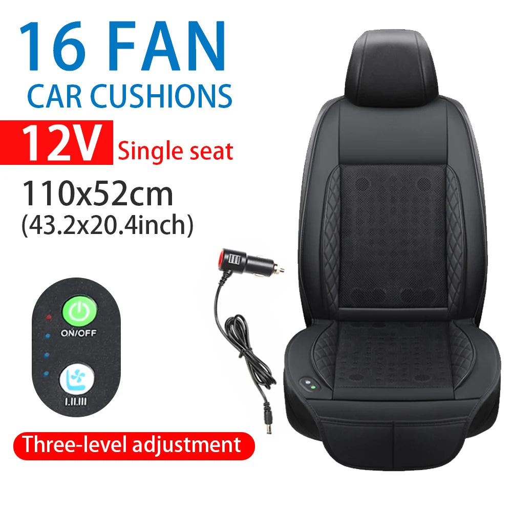 Coussin de siège de voiture rafraîchissant d'été DC 12V 3D Spacer avec ventilation rapide à 16/20/24 ventilateurs, siège réfrigéré