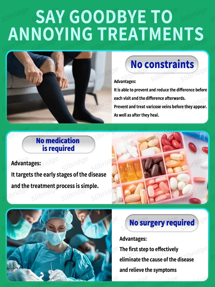 2 in 1 Effective treatment for varicose veins, relieves dilated vasculitis of leg phlebitis, avoids surgical pain,Unisex