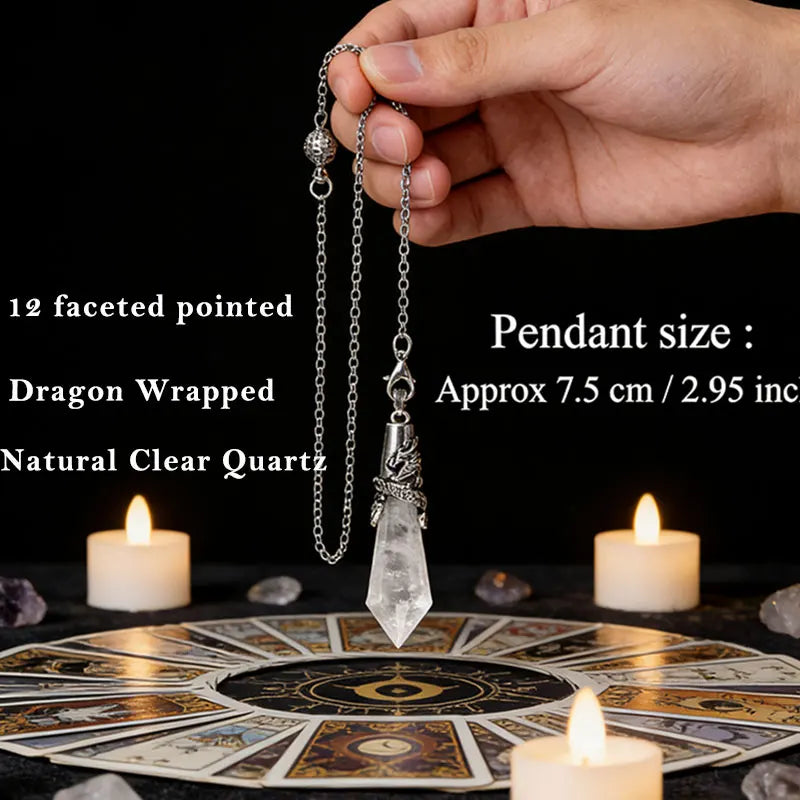 Reiki Natural Stone Crystals Pendulum for Divination  Amethysts Black Obsidian Pendant Healing Point Quartz Spiritual  Pendulos