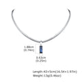 Stylish Mens Geometric Stone Pendent Necklaces,Stainless Steel Flat Cuban Chain Collars,Hip Hop Jewelry Gifts for Him Boys