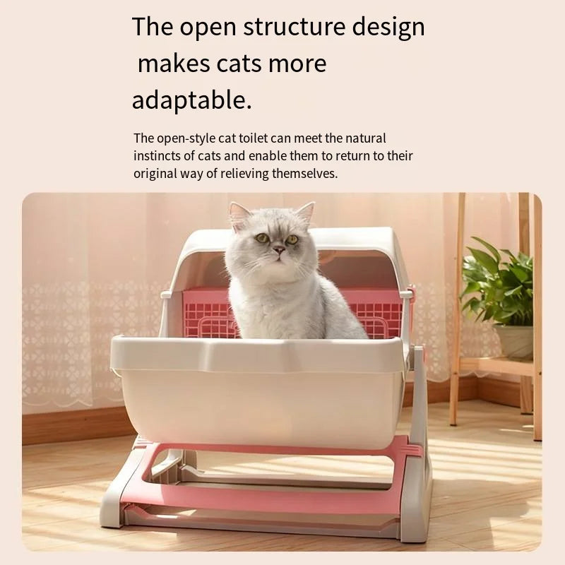 Pet Semi-Automatic Quick Cleaning Cat Litter Box Luxury Cat Toiletraining Kit Sandbox Bedding Bedpans Pet Mascotas Kitten