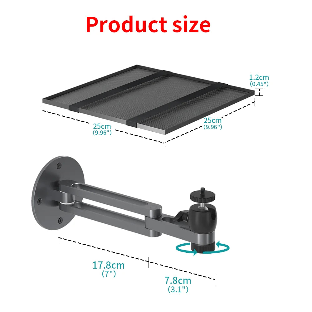 Support de projecteur Support mural robuste en alliage d'aluminium pour articles universels à trou de vis 1/4 pouce XGIMI TD Capacité de charge de 10 kg