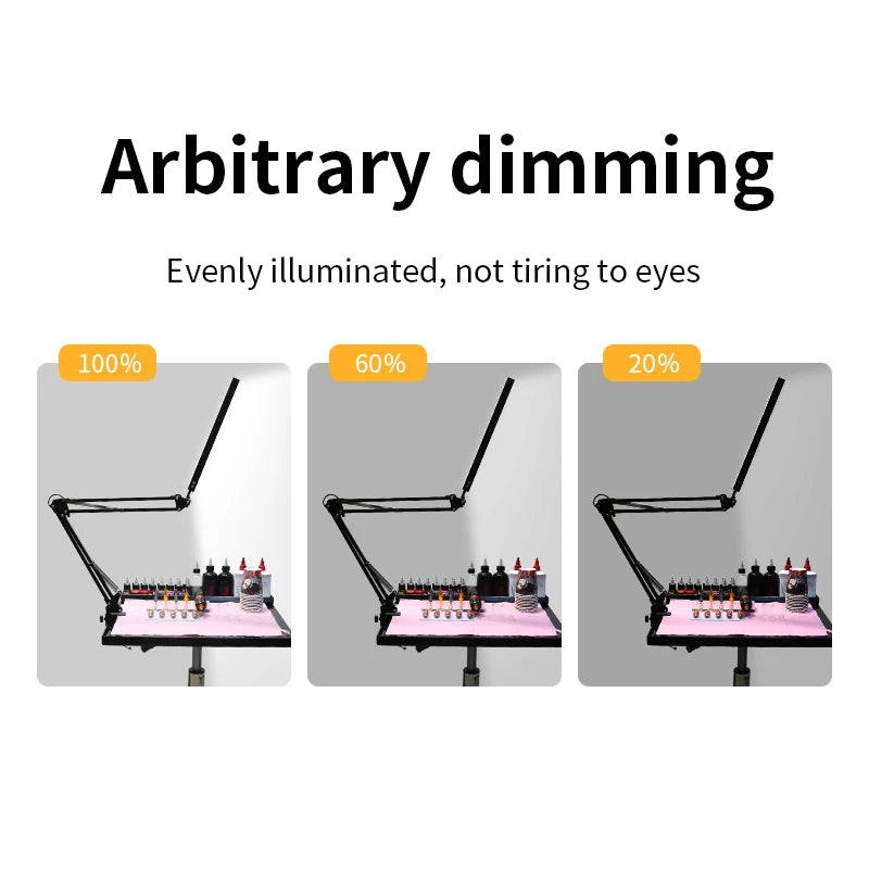 TAIDU Tattoo Adjustable Angle LED Work Light 12W Steel with Portable Tattoo Lighting Clamp LED Working Lamp Tattoo Equipment